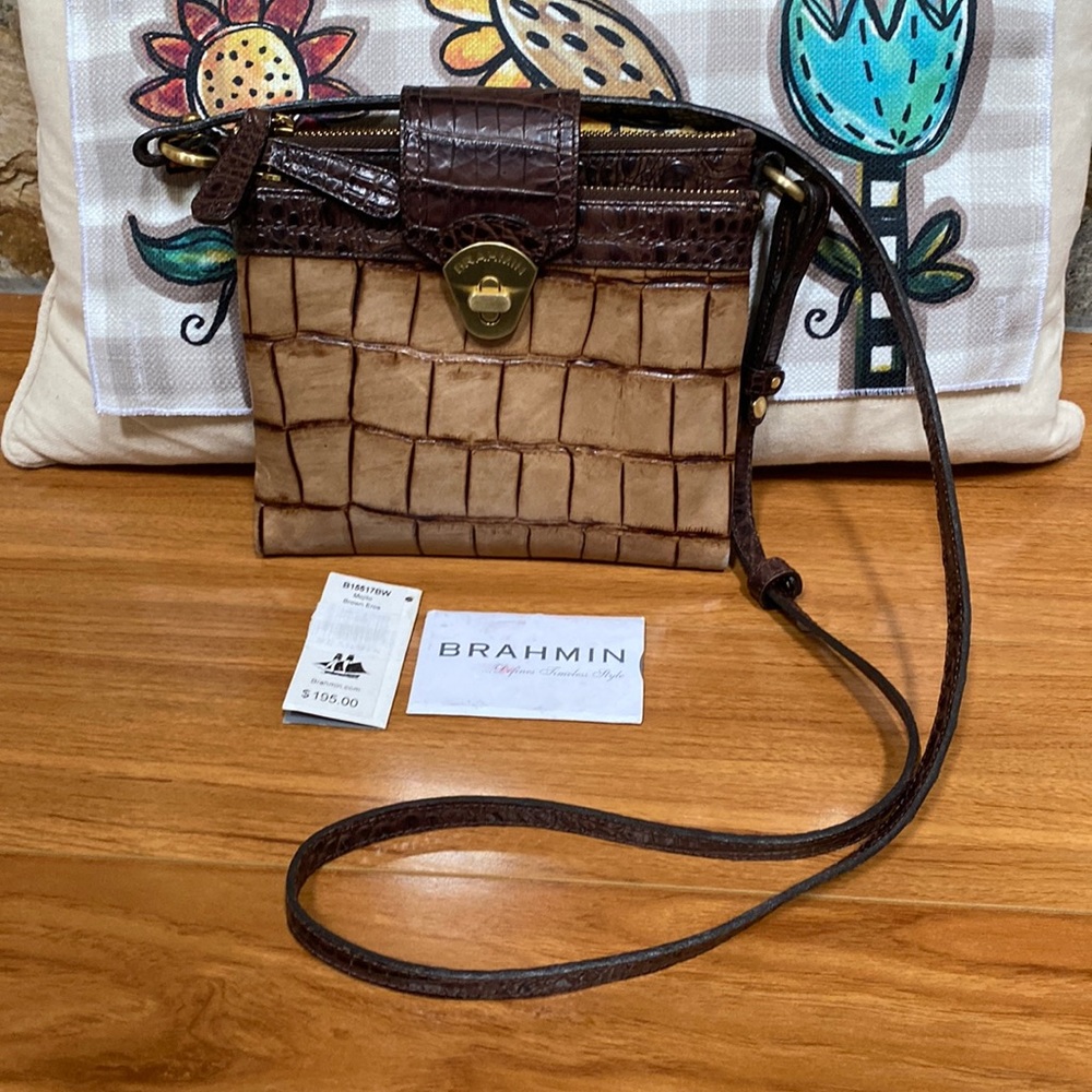 BRAHMIN MOJITO BROWN EROS CROSSBODY